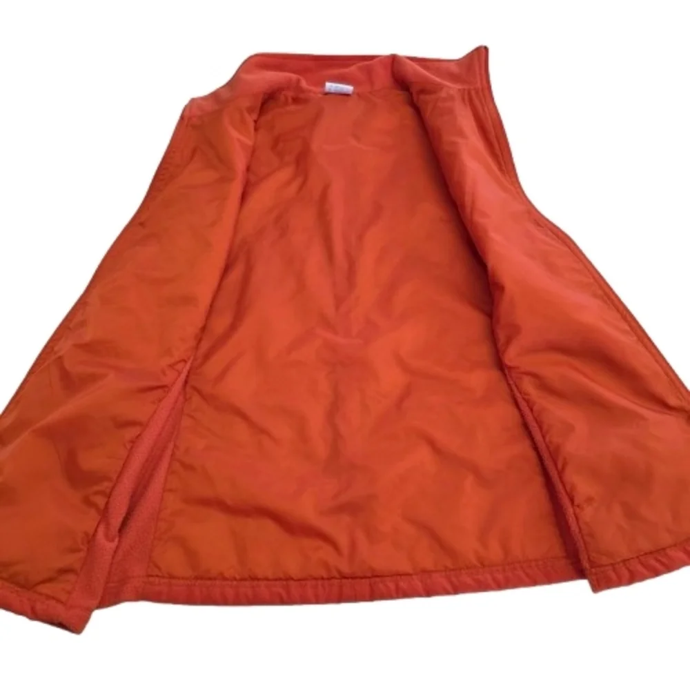 đź’ĄColumbia Burnt Orange Zip-Up Quilted Fleece Vest Size XL Nylon Poly Blend - Picture 2 of 7